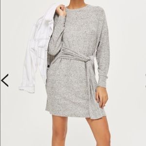 Topshop Tie front sweater dress
